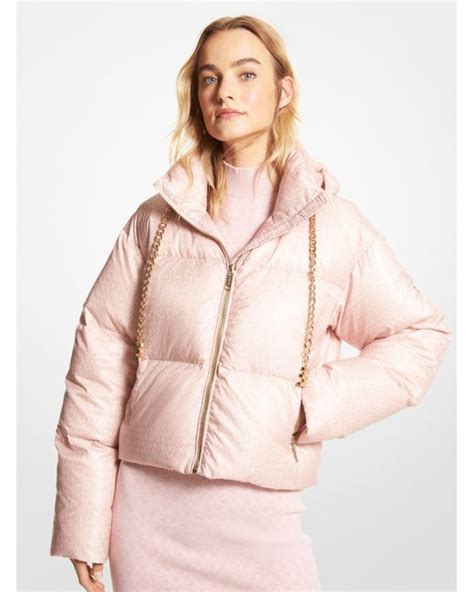 michael kors cropped puffer jacket|Michael Kors lightweight puffer jacket.